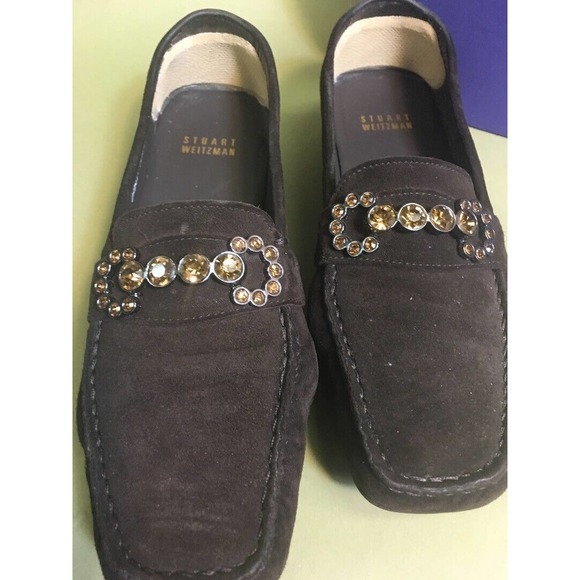STUART WEITZMAN Women's Cola brown Suede Loafer Shoes Sz 6.5B moccasin - Picture 2 of 5